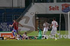 3. Liga - SpVgg Unterhaching - FC Ingolstadt 04 - Torwart Fabijan Buntic (24, FCI) Björn Paulsen (4, FCI) Frederic Ananou (2, FCI) u11Fatih Kaya (9, FCI)