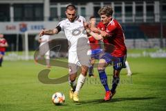 3. Liga - SpVgg Unterhaching - FC Ingolstadt 04 - Robin Krauße (23, FCI) Hufnagel Lucas (10, SpVgg)