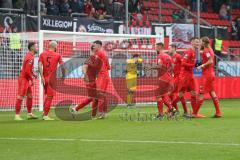 3. Fußball-Liga - Saison 2019/2020 - FC Ingolstadt 04 - Carl Zeiss Jena - Der 3:0 Führungstreffer durch Dennis Eckert Ayensa (#7,FCI) - jubel - Fatih Kaya (#9,FCI)  - Stefan Kutschke (#30,FCI)  - Nico Antonitsch (#5,FCI)  - Foto: Meyer Jürgen