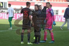 3. Fußball-Liga - Saison 2019/2020 - FC Ingolstadt 04 -  Preußen Münster - Chef-Trainer Jeff Saibene (FCI) - Filip Bilbija (#35,FCI)  - Foto: Meyer Jürgen