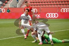 3. Liga - FC Ingolstadt 04 - 1. FC Magdeburg - Stefan Kutschke (30, FCI) verschießt Elfmeter Torwart Behrens Morten (12 Magdeburg) hält, Müller Tobias (5 Magdeburg)