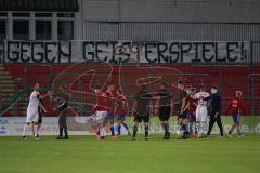 3. Liga - SpVgg Unterhaching - FC Ingolstadt 04 - Sieg für FCI 1:2, Jubel, Jonatan Kotzke (25 FCI) Fitnesstrainer Jörg Mikoleit (FCI)