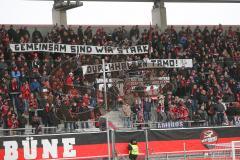 3. Liga - FC Ingolstadt 04 - FC Ingolstadt 04 - SV Meppen - Fankurve - Südkurve_choreo - Banner - Foto: Stefan Bösl