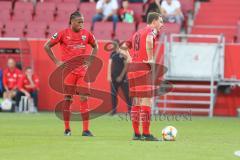 3. Fußball-Liga - Saison 2019/2020 - FC Ingolstadt 04 - Hansa Rostock - Ganiggia Ginola Elva (#14,FCI)  und Marcel Gaus (#19,FCI)  beim Freistoß - Foto: Meyer Jürgen