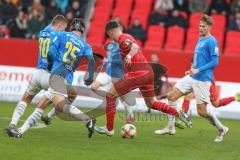 3. Fußball-Liga - Saison 2019/2020 - FC Ingolstadt 04 - Carl Zeiss Jena - Dennis Eckert Ayensa (#7,FCI)  - Justin Schau (#25 Jena) - Manuel Maranda (#30 Jena) - Foto: Meyer Jürgen