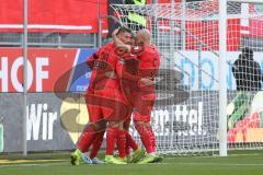 3. Fußball-Liga - Saison 2019/2020 - FC Ingolstadt 04 - FSV Zwickau - Der 1:0 Führungstreffer durch Dennis Eckert Ayensa (#7,FCI)  - jubel - Stefan Kutschke (#30,FCI) - Marcel Gaus (#19,FCI)  - Fatih Kaya (#9,FCI)  - Nico Antonitsch (#5,FCI)  -