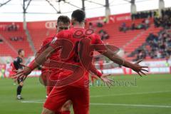 3. Liga - Fußball - FC Ingolstadt 04 - FSV Zwickau - Tor Jubel Dennis Eckert Ayensa (7, FCI) mit Fatih Kaya (9, FCI)