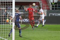 3. Fußball-Liga - Saison 2019/2020 - FC Ingolstadt 04 -  SpVgg Unterhaching - Stefan Kutschke (#30,FCI)  - Nico Mantl Torwart (#1 Unterhaching) - Foto: Meyer Jürgen