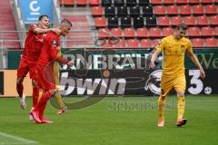 3. Liga - FC Ingolstadt 04 - SG Sonnenhof Großaspach - Elfmeter Tor Jubel Stefan Kutschke (30, FCI) mit Dennis Eckert Ayensa (7, FCI)