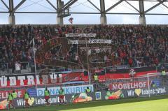 3. Fußball-Liga - Saison 2019/2020 - FC Ingolstadt 04 - Victoria Köln - Coreo-Banner -Fans - Foto: Meyer Jürgen