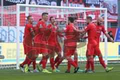 3. Fußball-Liga - Saison 2019/2020 - FC Ingolstadt 04 - FSV Zwickau - Der 1:0 Führungstreffer durch Dennis Eckert Ayensa (#7,FCI)  - jubel - Stefan Kutschke (#30,FCI) - Marcel Gaus (#19,FCI)  - Fatih Kaya (#9,FCI)  - Nico Antonitsch (#5,FCI)  -