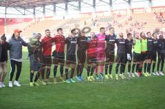 3. Fußball-Liga - Saison 2019/2020 - FC Ingolstadt 04 -  Preußen Münster - Die Spieler bedanken sich bei den Fans  - Foto: Jürgen Meyer