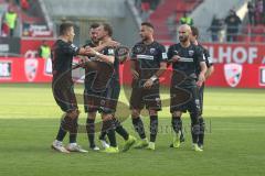 3. Fußball-Liga - Saison 2019/2020 - FC Ingolstadt 04 -  Preußen Münster - Der 2:2 Ausgleichstreffer durch Marcel Gaus (#19,FCI)  - jubel  - Fatih Kaya (#9,FCI)  - Foto: Meyer Jürgen