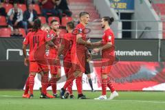 3. Liga - Fußball - FC Ingolstadt 04 - Würzburger Kickers - Tor Jubel 3:0 Stefan Kutschke (30, FCI) Maximilian Beister (10, FCI) Jonatan Kotzke (25 FCI) Caniggia Ginola Elva (14, FCI) Robin Krauße (23, FCI)