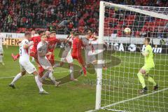 3. Fußball-Liga - Saison 2019/2020 - FC Ingolstadt 04 - 1.FC Kaiserslautern - Thomas Keller (#27,FCI)  mit dem 2:1 Führungstreffer - Lennart Grill Torwart (#1 Kaiserslautern) - Fatih Kaya (#9,FCI)  - Jubel - Foto: Meyer Jürgen