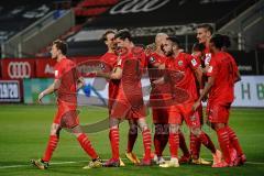 3. Liga - FC Ingolstadt 04 - SV Waldhof Mannheim - Maximilian Thalhammer (6, FCI) trifft zum 2:0 Tor Jubel, Marcel Gaus (19, FCI) Tobias Schröck (21, FCI) Fatih Kaya (9, FCI) Caniggia Ginola Elva (14, FCI) Nico Antonitsch (5, FCI) Stefan Kutschke (30, FCI