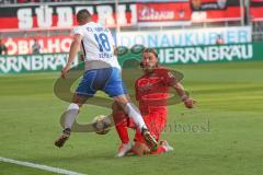 3. Fußball-Liga - Saison 2019/2020 - FC Ingolstadt 04 - Hansa Rostock - Björn Paulsen (#4,FCI)  John Verhoek (#18 Rostock) - Foto: Meyer Jürgen