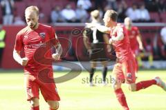 Im Bild: Tor durch Maximilian Beister (#10 FC Ingolstadt) - Marcel Gaus (#19 FC Ingolstadt) jubelt im Hintergrund

Fussball - 3. Bundesliga - Ingolstadt - Saison 2019/2020 - FC Ingolstadt 04 - Hallescher FC - 15.09.2019 -  Foto: Ralf Lüger