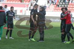 3. Fußball-Liga - Saison 2019/2020 - FC Ingolstadt 04 -  Preußen Münster - Stefan Kutschke (#30,FCI)  - Chef-Trainer Jeff Saibene (FCI) nach dem Spiel  -  Foto: Meyer Jürgen