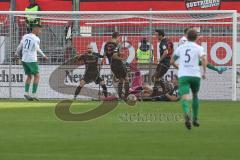 3. Fußball-Liga - Saison 2019/2020 - FC Ingolstadt 04 -  Preußen Münster - Torwart Fabijan Buntic (#24,FCI)  - Nico Antonitsch (#5,FCI)  - Maximilian Thalhammer (#6,FCI) - Peter Kurzweg (#16,FCI)  - Foto: Meyer Jürgen