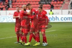 3. Liga - Fußball - FC Ingolstadt 04 - FSV Zwickau - Elfmeter Tor Jubel Stefan Kutschke (30, FCI) Nico Antonitsch (5, FCI) Fatih Kaya (9, FCI) Tobias Schröck (21, FCI) Dennis Eckert Ayensa (7, FCI) Michael Heinloth (17, FCI)