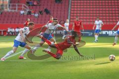 3. Fußball-Liga - Saison 2019/2020 - FC Ingolstadt 04 - Hansa Rostock - Agyemang Diawusie (#11,FCI)  wird gefoult und es gibt Strafstoß - Foto: Meyer Jürgen