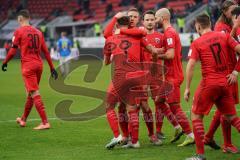 3. Liga - FC Ingolstadt 04 - Carl Zeiss Jena - Tor Jubel Dennis Eckert Ayensa (7, FCI) mit Björn Paulsen (4, FCI) Marcel Gaus (19, FCI) Michael Heinloth (17, FCI) Nico Antonitsch (5, FCI) Robin Krauße (23, FCI) Peter Kurzweg (16, FCI)