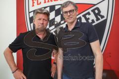 3. Liga - Fußball - FC Ingolstadt 04 - Pressekonferenz, Vorstellung neuer Cheftrainer Jeff Saibene (FCI) mit Direktor Michael Henke (FCI) - Cheftrainer Jeff Saibene (FCI) und Direktor Michael Henke (FCI)