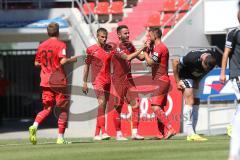 3. Liga - Saisoneröffnung - Testspiel - FC Ingolstadt 04 - VfB Eichstätt - Tor Jubel Fatih Kaya (9, FCI) mit Robin Krauße (23, FCI) Filip Bilbija (35, FCI) Patrick Sussek (37, FCI)