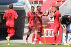 3. Liga - Saisoneröffnung - Testspiel - FC Ingolstadt 04 - VfB Eichstätt - Tor Jubel Fatih Kaya (9, FCI) mit Robin Krauße (23, FCI) Filip Bilbija (35, FCI) Patrick Sussek (37, FCI)