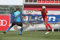 3. Fußball-Liga - Saison 2019/2020 - Freundschaftsspiel - VFB Eichstätt - FC Ingolstadt 04 - Filip Bilbija (Nr.35, FC Ingolstadt 04) - Torwart Daniel Baltzer (Nr.31, VfB Eichstätt) - Foto: Meyer Jürgen