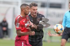 3. Fußball-Liga - Saison 2019/2020 - Testspiel - FC Ingolstadt 04 - VFR Aalen - Stefan Kutschke (#30,FCI)  im Zweikampf mit Appiah Marcel #14 VFR Aalen - Foto: Stefan Bösl