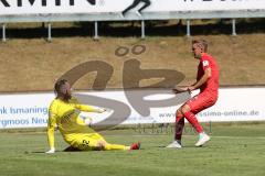 3. Liga - Testspiel - VfR Garching - FC Ingolstadt 04 - rechts Konstantin Kerschbaumer (7, FCI) scheitert am Torwart, Torchance