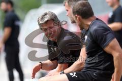 3. Liga - Testspiel - FC Ingolstadt 04 - TSV 1860 Rosenheim - Cheftrainer Jeff Saibene (FCI) mit Torwarttrainer Alexander Kunze (FCI) und Fitnesstrainer Jörg Mikoleit (FCI)