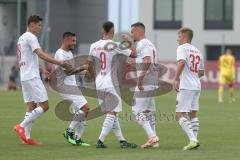 3. Liga - Testspiel - FC Ingolstadt 04 - TSV 1860 Rosenheim - Torjubel Maximilian Wolfram (8, FCI) Maximilian Thalhammer (18, FCI) Robin Krauße (23, FCI) Fatih Kaya (9, FCI) Gabriel Weiß (32, FC)