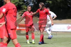 3. Liga - Testspiel - VfR Garching - FC Ingolstadt 04 - rechts Tor Jubel 0:1 Björn Paulsen (4, FCI) mit Patrick Sussek (37, FCI)