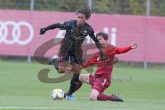 3. Fußball-Liga - Saison 2019/2020 - Testspiel - FC Ingolstadt 04 - VFR Aalen - Ganiggia Ginola Elva (#14,FCI)  - Gerlspeck Lukas rot VFR Aalen - Foto: Stefan Bösl