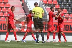 3. Fußball-Liga - Saison 2019/2020 - Freundschaftsspiel - VFB Eichstätt - FC Ingolstadt 04 - Fatih Kaya (Nr.9, FC Ingolstadt 04) - Robin Krausse (Nr.23, FC Ingolstadt 04) - jubel - Foto: Meyer Jürgen