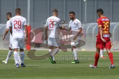 3. Liga - Testspiel - FC Ingolstadt 04 - SKN St. Pölten - Tobias Schröck (21, FCI) zieht ab, Schuß Tor 2:0 Jubel mit Robin Krauße (23, FCI)