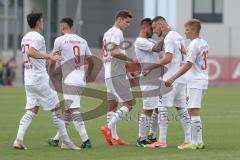 3. Liga - Testspiel - FC Ingolstadt 04 - TSV 1860 Rosenheim - Torjubel Maximilian Wolfram (8, FCI) Maximilian Thalhammer (18, FCI) Robin Krauße (23, FCI) Fatih Kaya (9, FCI) Gabriel Weiß (32, FC) Thomas Keller (27, FCI)