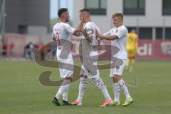 3. Liga - Testspiel - FC Ingolstadt 04 - TSV 1860 Rosenheim - Torjubel Fatih Kaya (9, FCI) Maximilian Wolfram (8, FCI) Gabriel Weiß (32, FC)