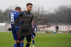 3. Liga - Testspiel - FC Ingolstadt 04 - Karlsruher SC - Jalen Hawkins (FCI) rechts, gegen Manuel Stiefler (8 KSC)