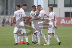 3. Liga - Testspiel - FC Ingolstadt 04 - TSV 1860 Rosenheim - Torjubel Maximilian Wolfram (8, FCI) Maximilian Thalhammer (18, FCI) Robin Krauße (23, FCI) Fatih Kaya (9, FCI) Gabriel Weiß (32, FC)