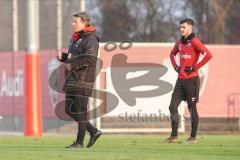 3. Liga - FC Ingolstadt 04 - Trainingsauftakt nach Winterpause - Cheftrainer Jeff Saibene (FCI) und Georgius Pintidis (6, FCI)