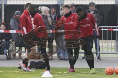 Im Bild: Dennis Ayensa Eckert (#7 FC Ingolstadt) und Frederic Ananou (#2 FC Ingolstadt)

Fussball - 3. Bundesliga - Ingolstadt - Saison 2019/2020 - Trainingsauftakt -  Foto: Ralf Lüger