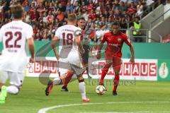 DFB Pokal - Fußball - FC Ingolstadt 04 - 1. FC Nürnberg - rechts Caniggia Ginola Elva (14, FCI) Behrens Hanno (1. FCN, 18) Valentini Enrico (1. FCN, 22)