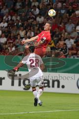 DFB Pokal - Fußball - FC Ingolstadt 04 - 1. FC Nürnberg - Kopfballduell Stefan Kutschke (30, FCI) Mühl Lukas (1. FCN, 28)