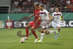 Im Bild: Filip Bilbija (#35 FC Ingolstadt) und Benedikt Gimber (#5 FC Ingolstadt)

Fussball - DFB Pokal - Ingolstadt - Saison 2019/2020 - FC Ingolstadt 04 - 1. FC Nürnberg- 09.08.2019 -  Foto: Ralf Lüger/rsp-sport.de