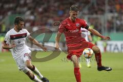 Im Bild: Lukas Mühl (#28 FC Nürnberg) und Stefan Kutschke (#30 FC Ingolstadt)

Fussball - DFB Pokal - Ingolstadt - Saison 2019/2020 - FC Ingolstadt 04 - 1. FC Nürnberg- 09.08.2019 -  Foto: Ralf Lüger/rsp-sport.de