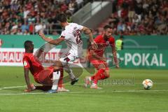 DFB Pokal - Fußball - FC Ingolstadt 04 - 1. FC Nürnberg - Agyemang Diawusie (11, FCI) Mühl Lukas (1. FCN, 28) Fatih Kaya (9, FCI)